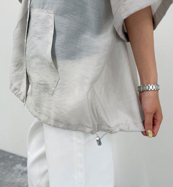 fredy emue「シアーフーディハーフスリーブシャツ」|シャツ・ブラウス|