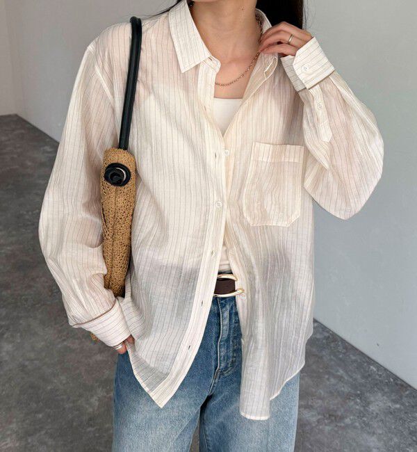 fredy emue「ストライプシアーシャツ」|シャツ・ブラウス|