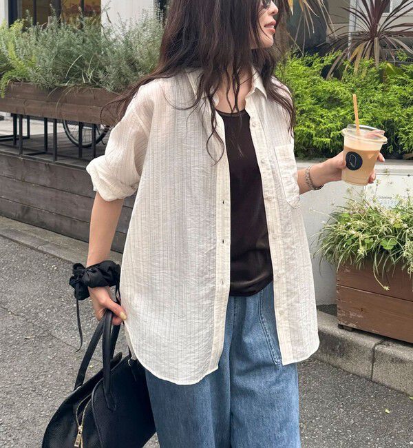 fredy emue「ストライプシアーシャツ」|シャツ・ブラウス|