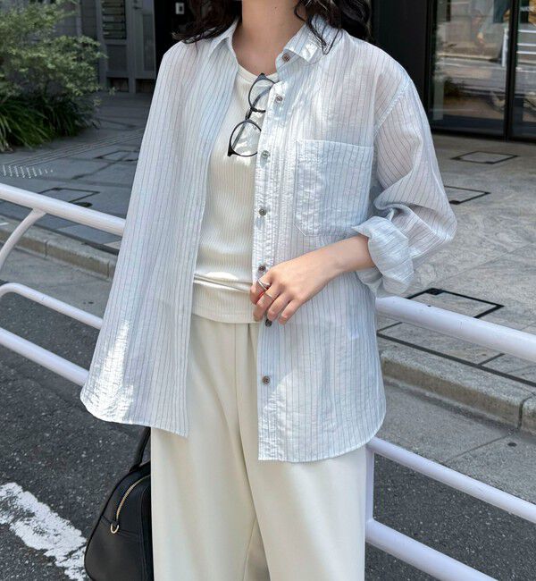 fredy emue「ストライプシアーシャツ」|シャツ・ブラウス|