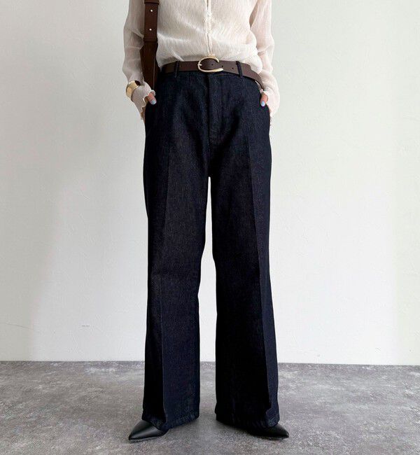 fredy emue「センタープレスデニムスラックス」|デニム|
