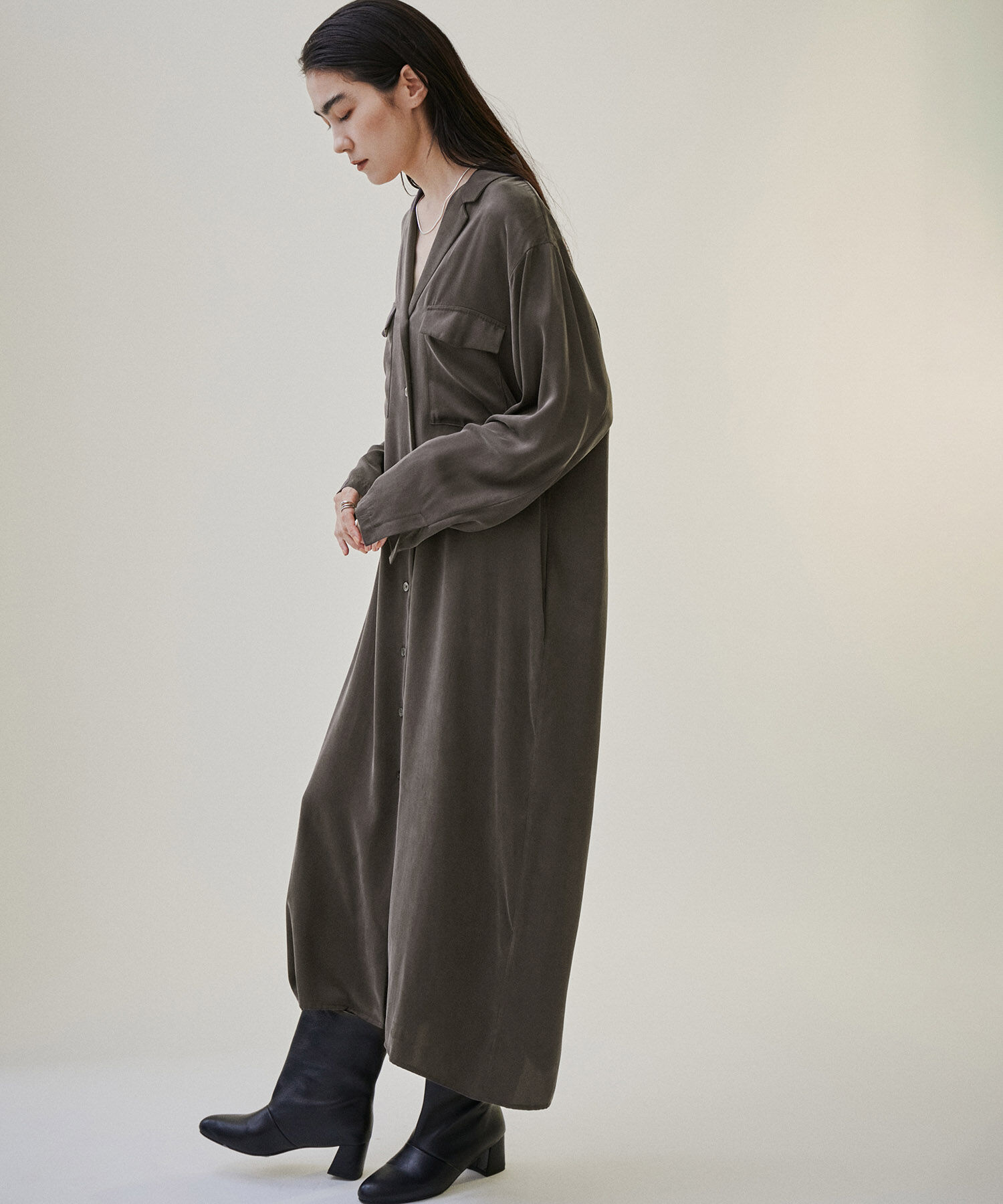 SALON adam et rope'「シルクシャツワンピース【セットアップ対応】【洗える】」|その他|