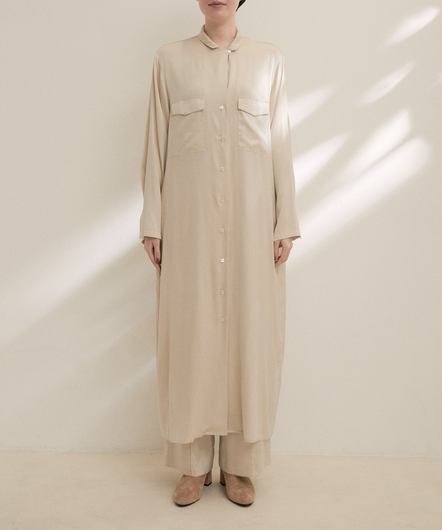 SALON adam et rope'「シルクシャツワンピース【セットアップ対応】【洗える】」|その他|