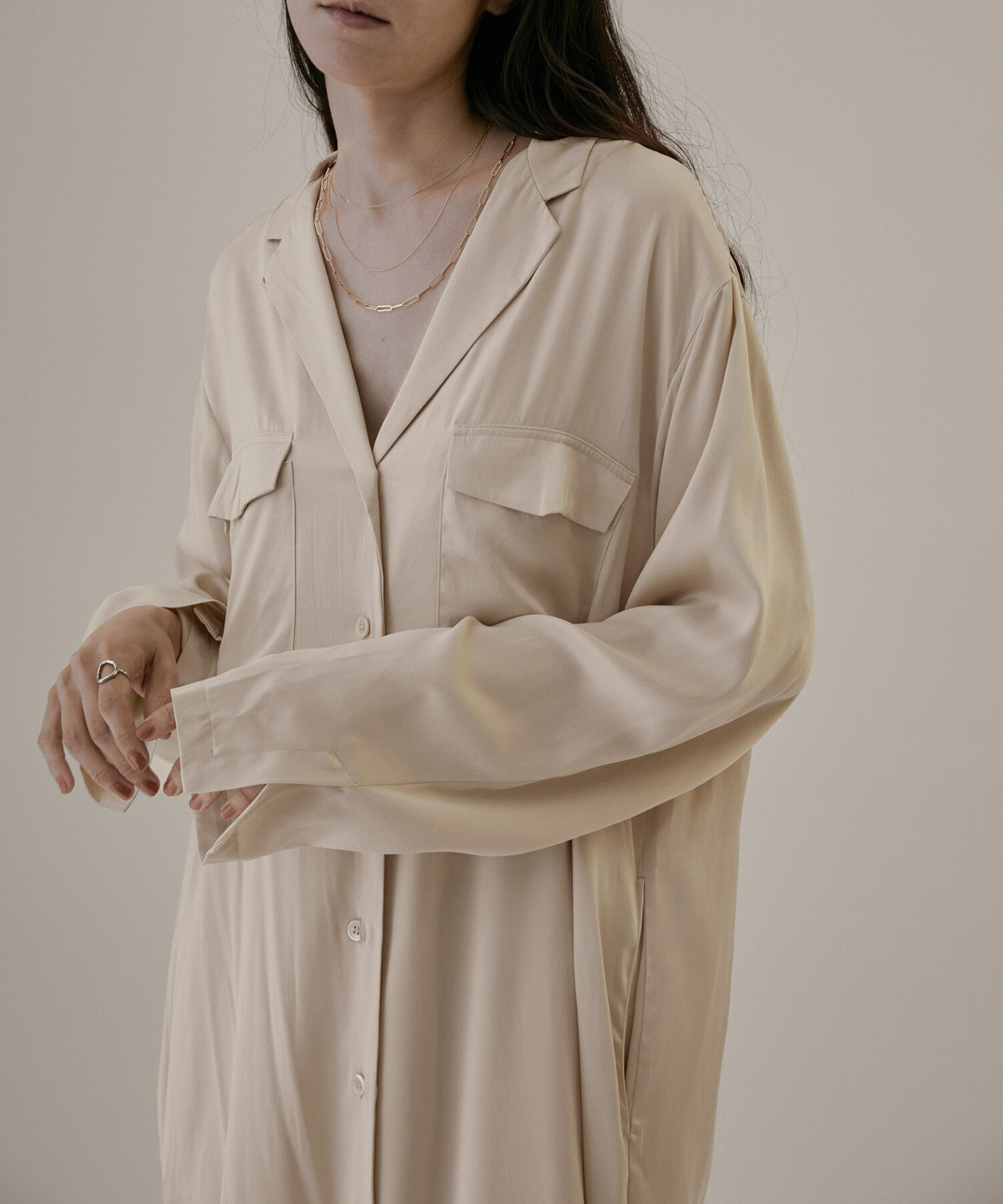 SALON adam et rope'「シルクシャツワンピース【セットアップ対応】【洗える】」|その他|