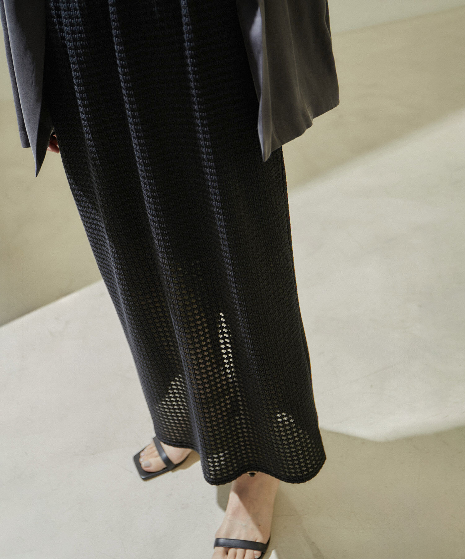 SALON adam et rope'「KINANシャーリングジャガードタイトスカート【セットアップ対応・洗える】」|スカート|