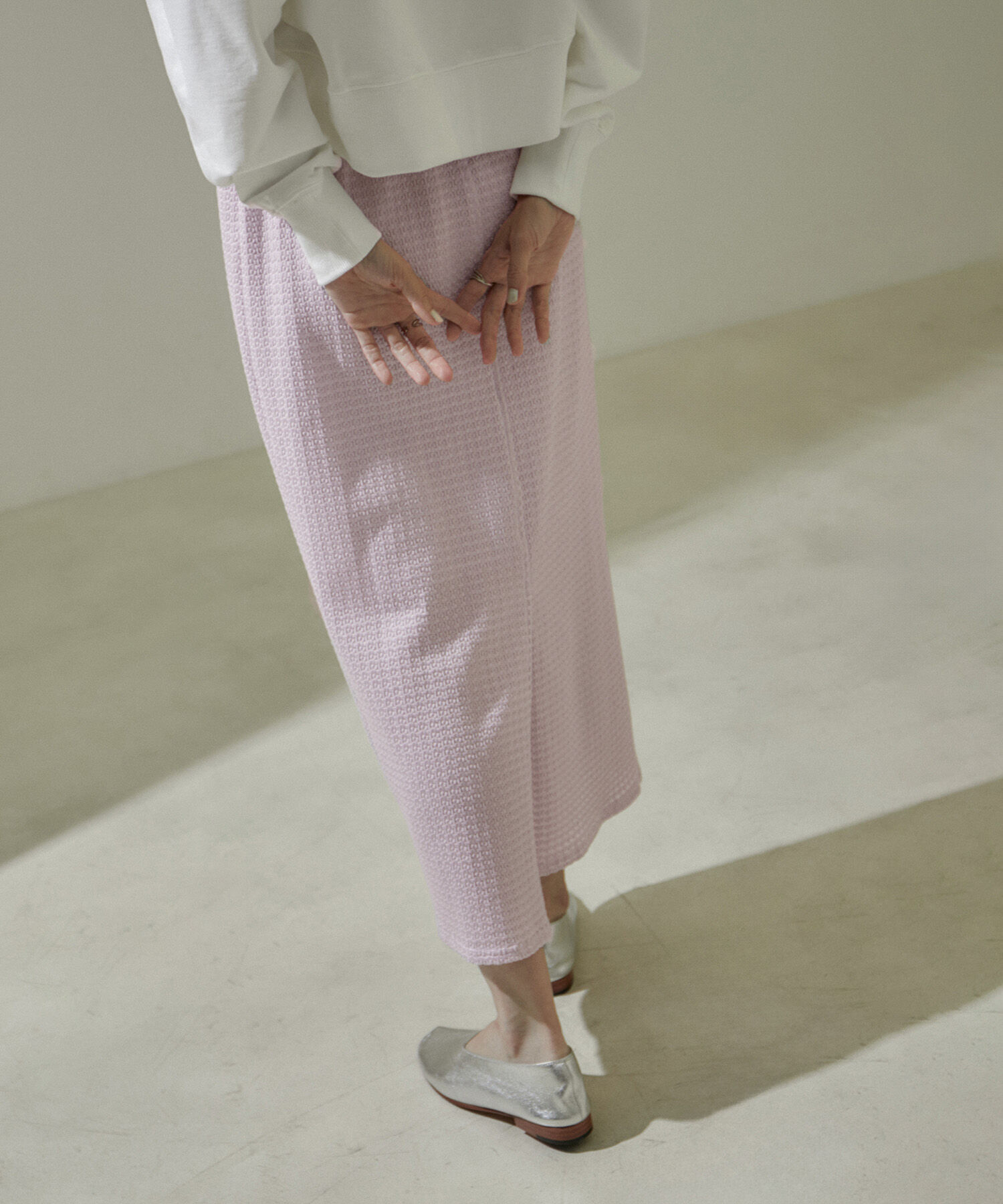 SALON adam et rope'「KINANシャーリングジャガードタイトスカート【セットアップ対応・洗える】」|スカート|