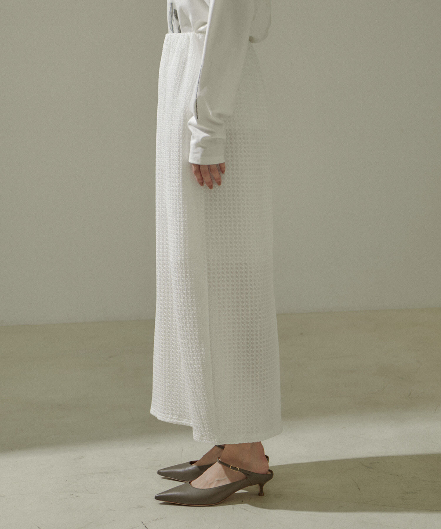 SALON adam et rope'「KINANシャーリングジャガードタイトスカート【セットアップ対応・洗える】」|スカート|