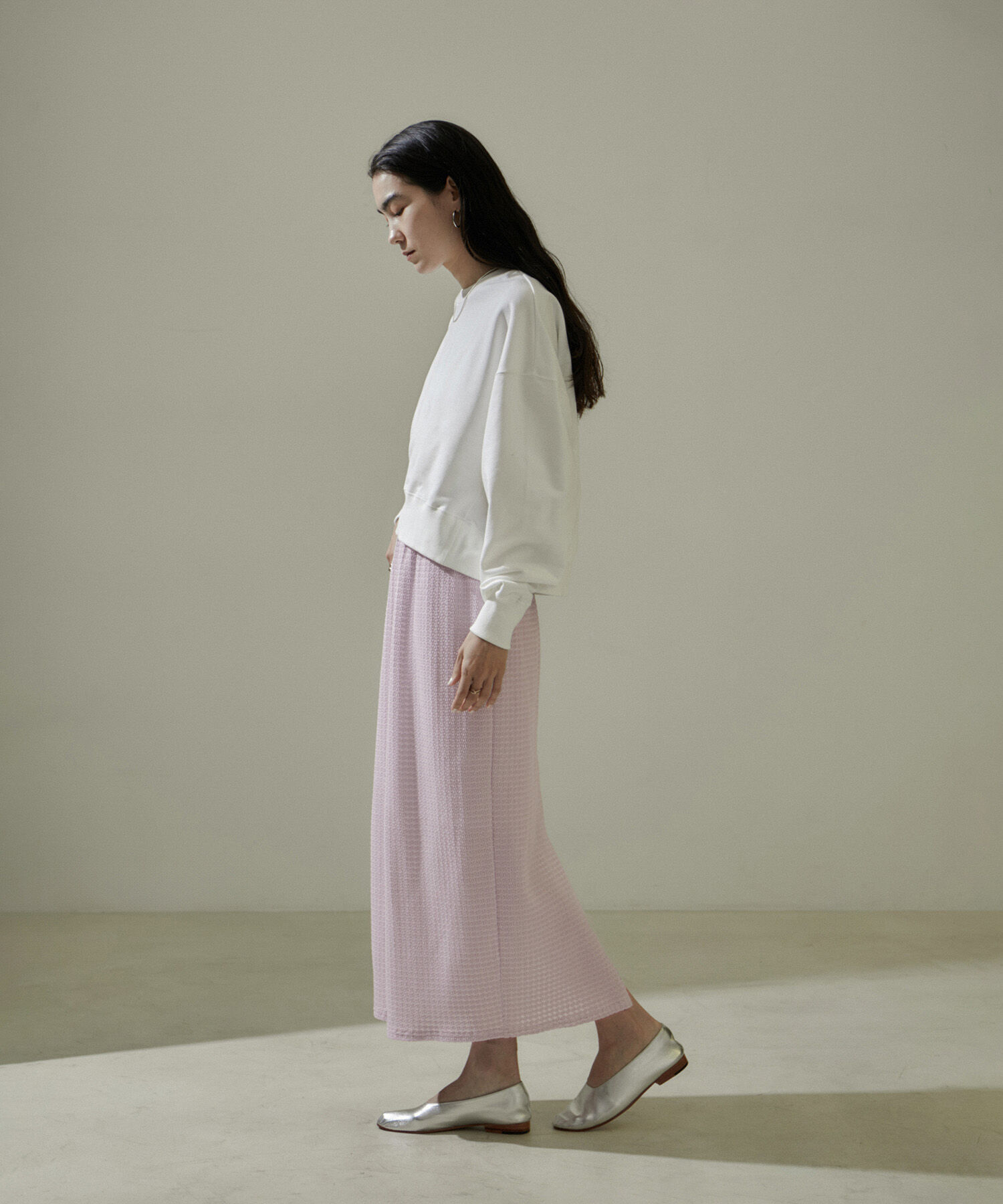 SALON adam et rope'「KINANシャーリングジャガードタイトスカート【セットアップ対応・洗える】」|スカート|