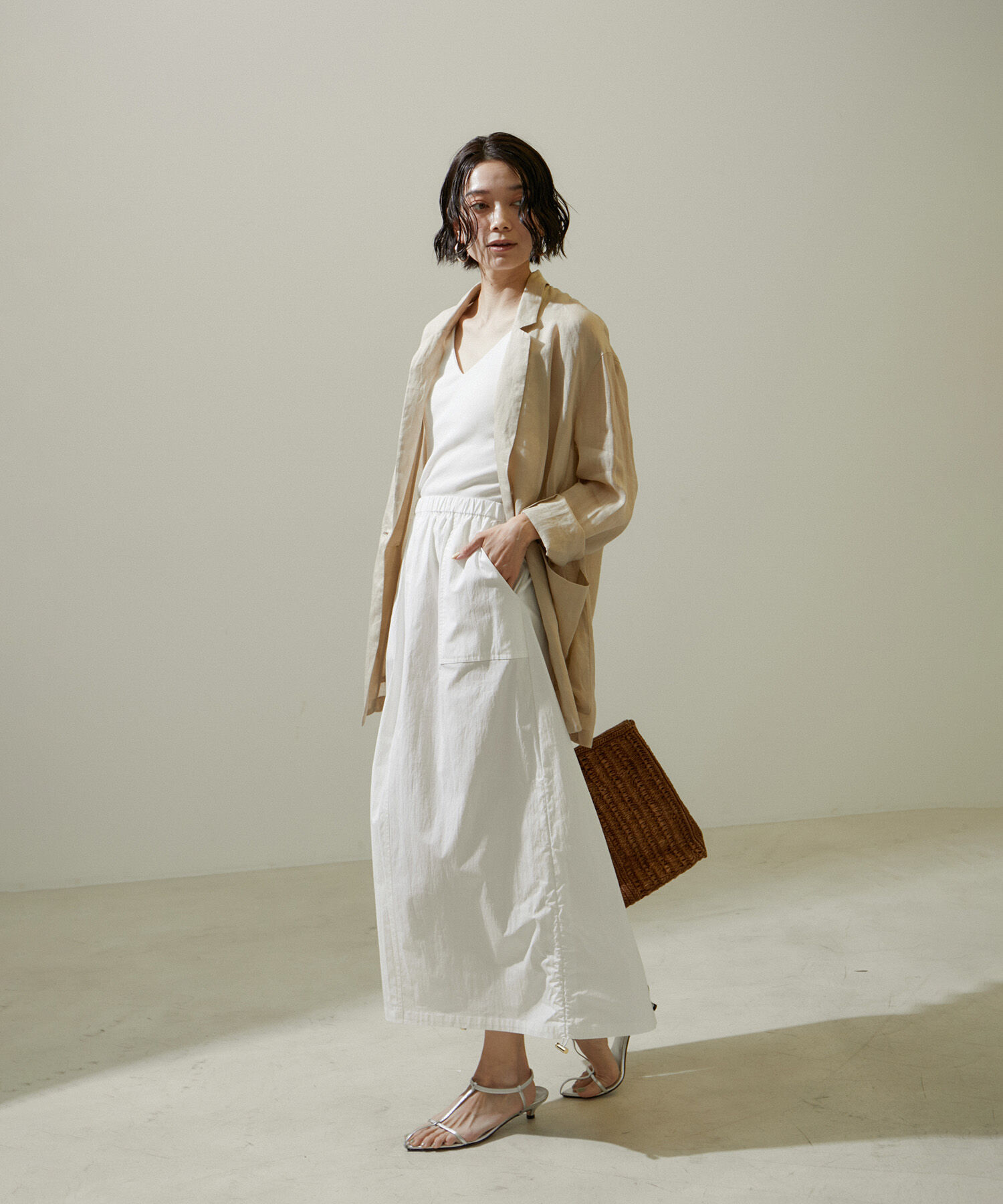 SALON adam et rope'「ヴィンテージライクリブタンクトップ【セットアップ対応・洗える】」|タンクトップ|