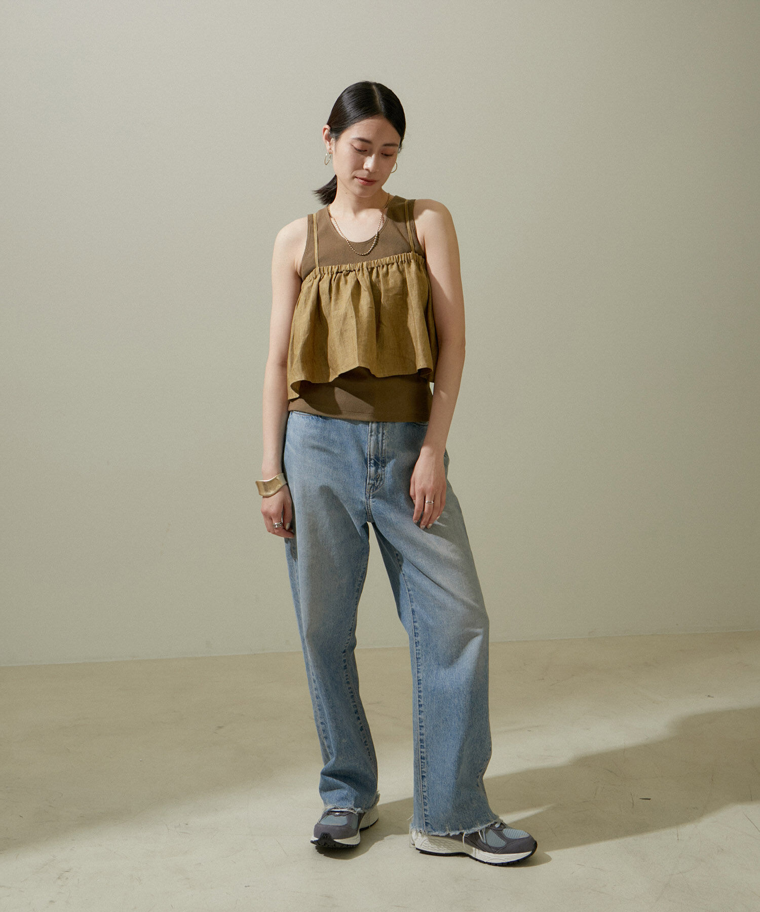 SALON adam et rope'「リネンビスチェ＆リブタンクセット」|タンクトップ|