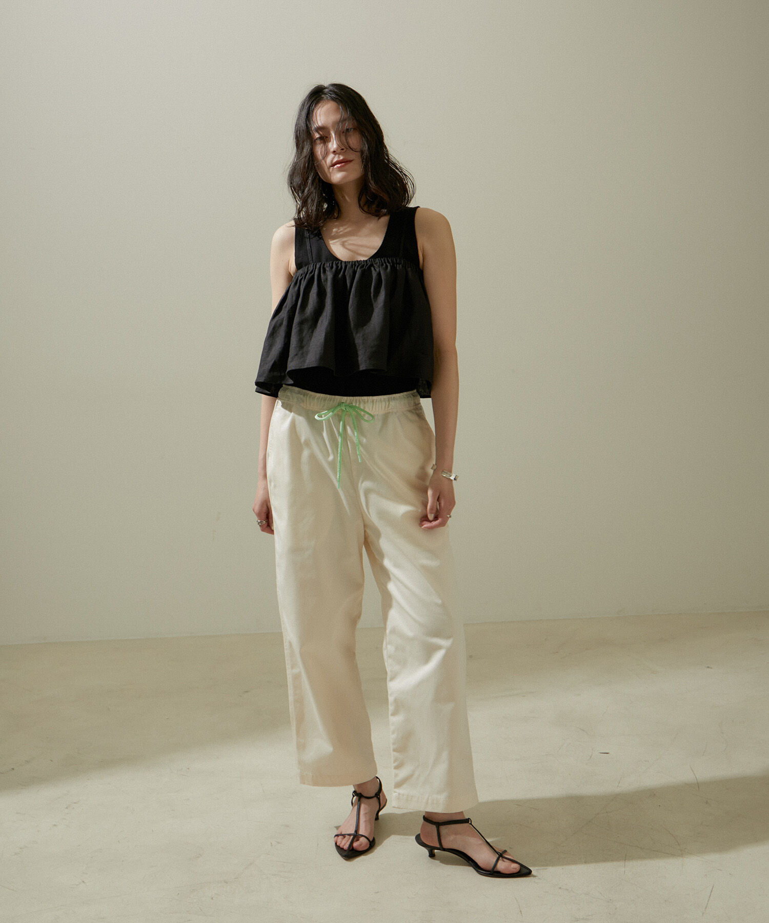 SALON adam et rope'「リネンビスチェ＆リブタンクセット」|タンクトップ|