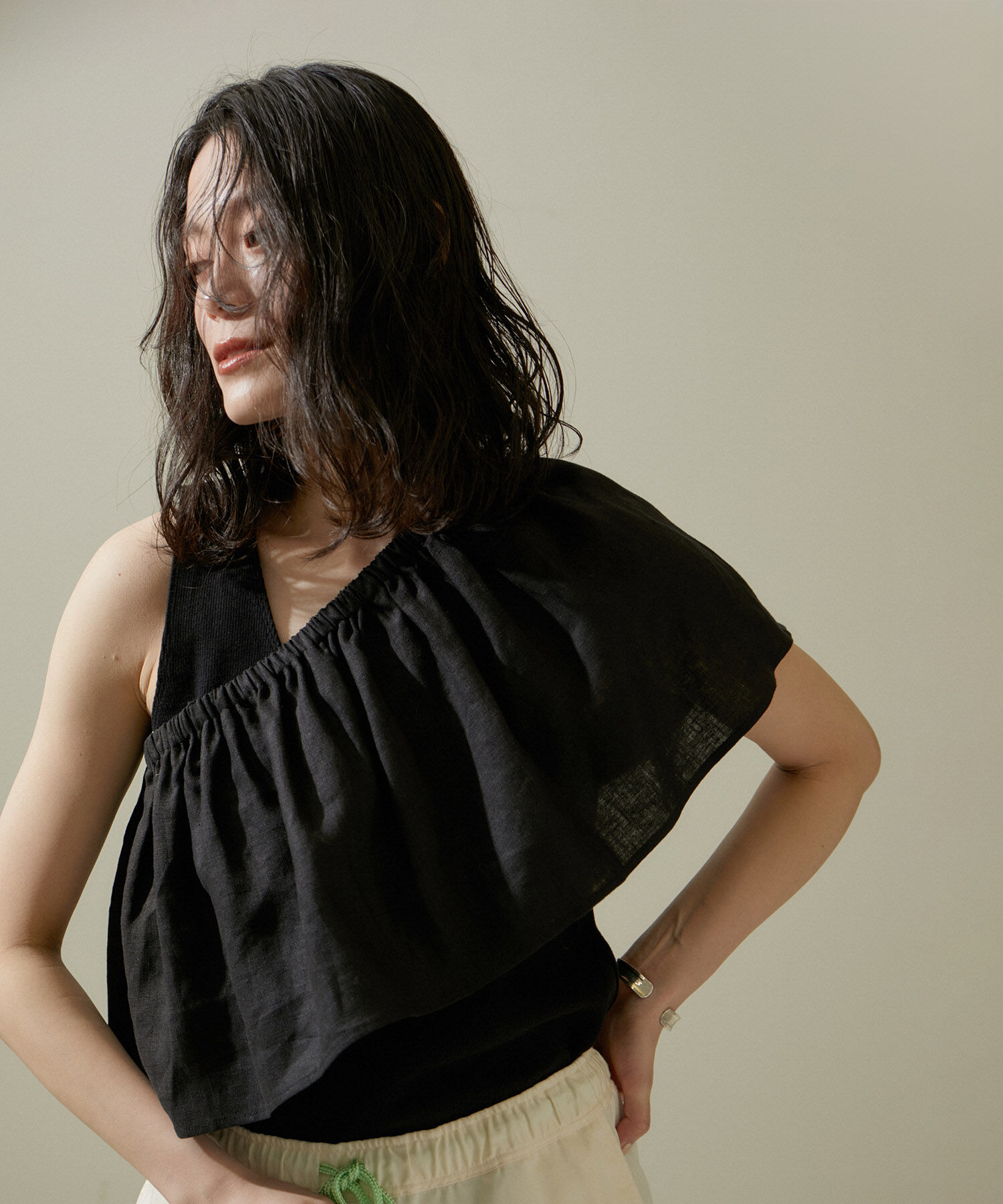 SALON adam et rope'「リネンビスチェ＆リブタンクセット」|タンクトップ|