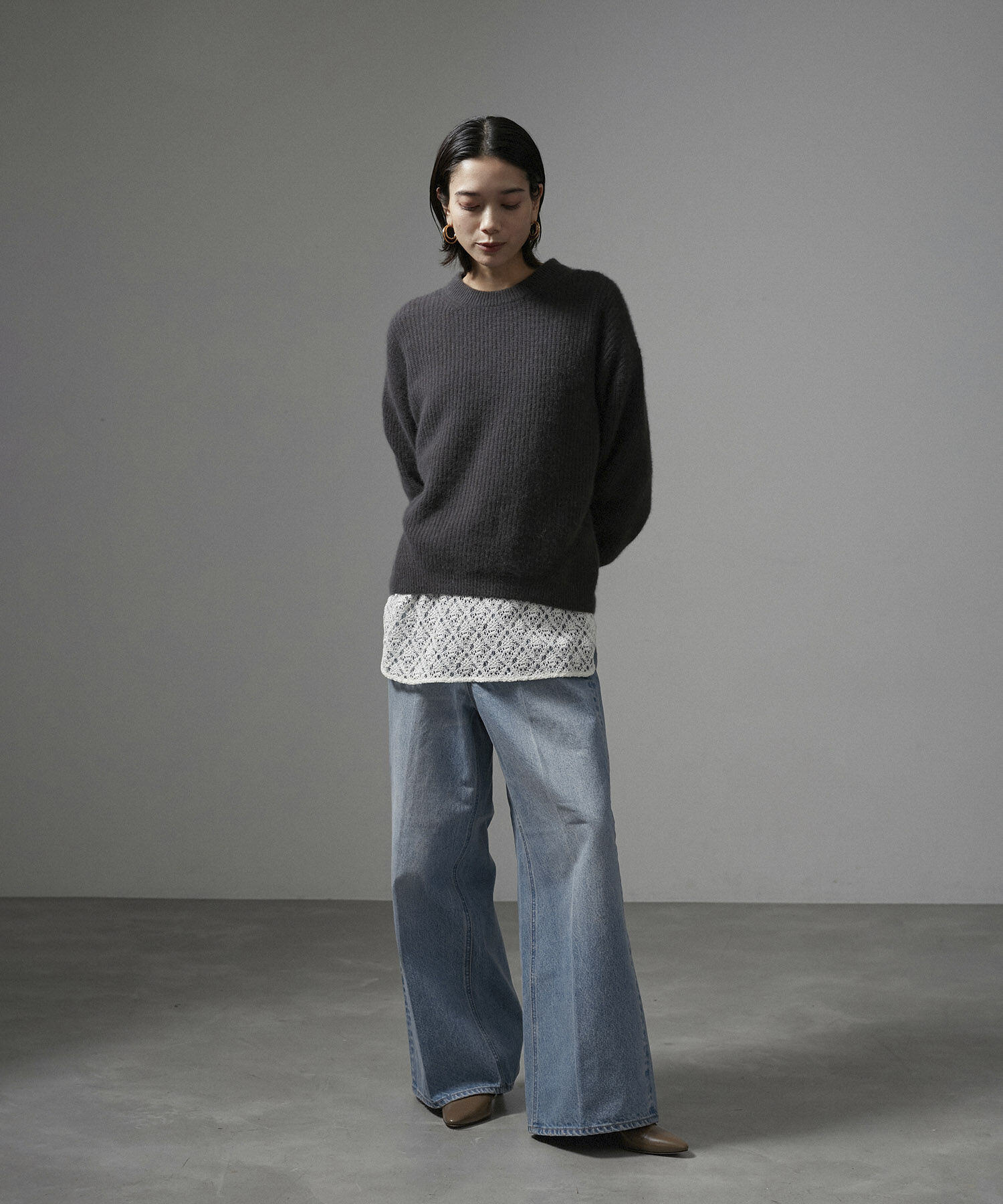 SALON adam et rope'「センタープレスバギーデニム」|デニム|