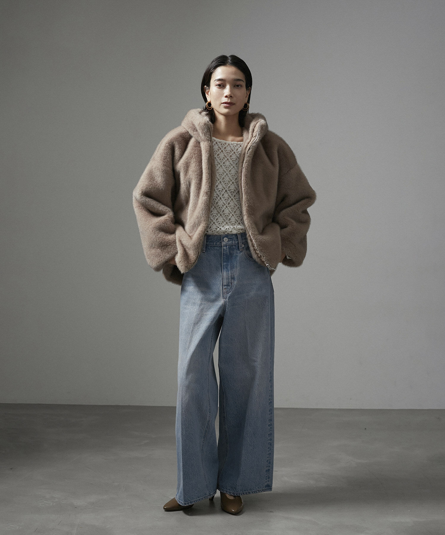 SALON adam et rope'「センタープレスバギーデニム」|デニム|