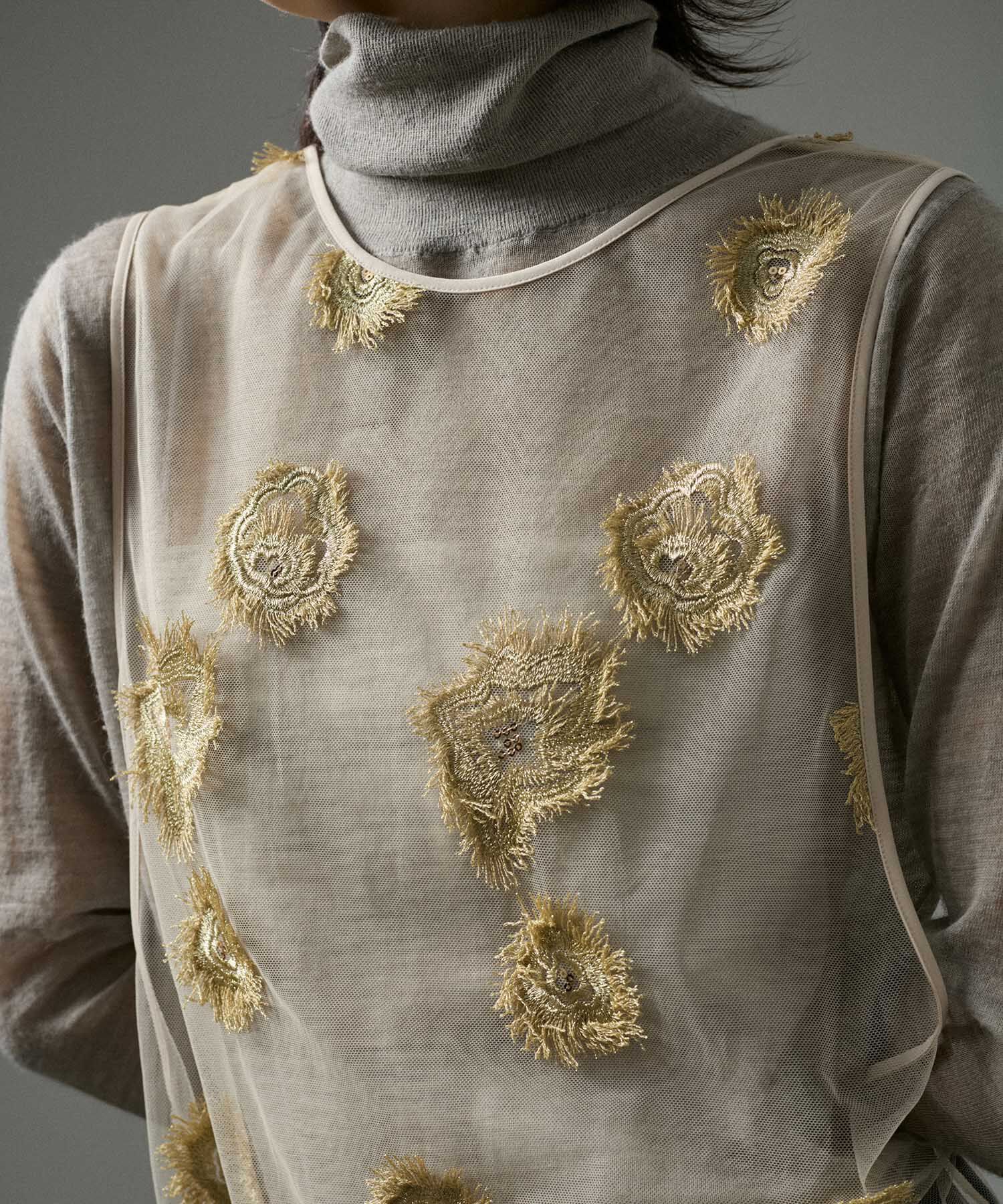 SALON adam et rope'「【前後2WAY】フラワーエンブロイダリーシアージャンパースカート」|ワンピース|