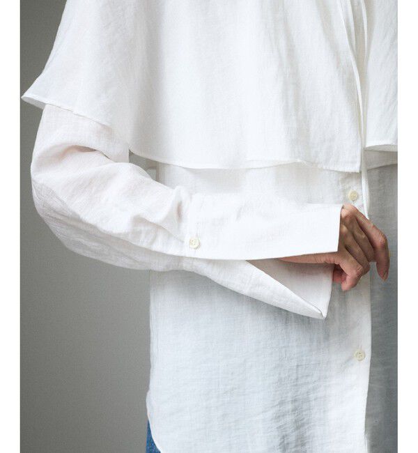 SALON adam et rope'「フロントリボンフリルカラーブラウス」|シャツ・ブラウス|