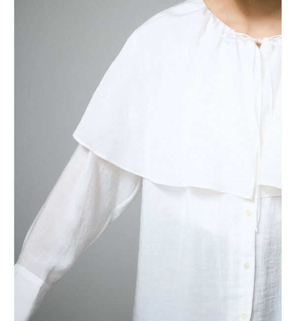 SALON adam et rope'「フロントリボンフリルカラーブラウス」|シャツ・ブラウス|