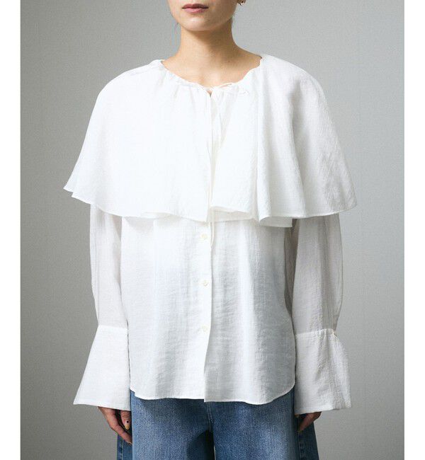 SALON adam et rope'「フロントリボンフリルカラーブラウス」|シャツ・ブラウス|