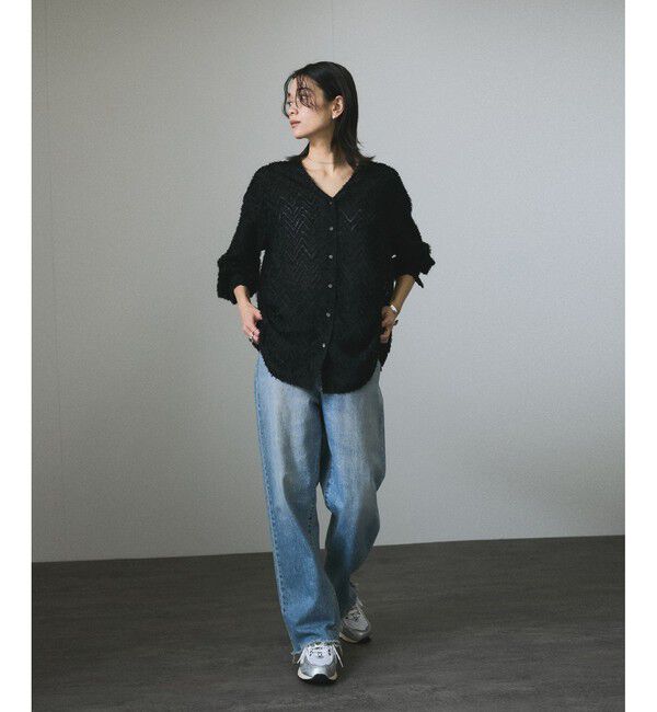 SALON adam et rope'「モンターニュジャガードVネックシャツ / シアーブラウス」|シャツ・ブラウス|