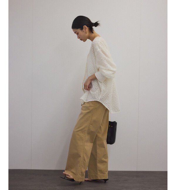 SALON adam et rope'「モンターニュジャガードVネックシャツ / シアーブラウス」|シャツ・ブラウス|