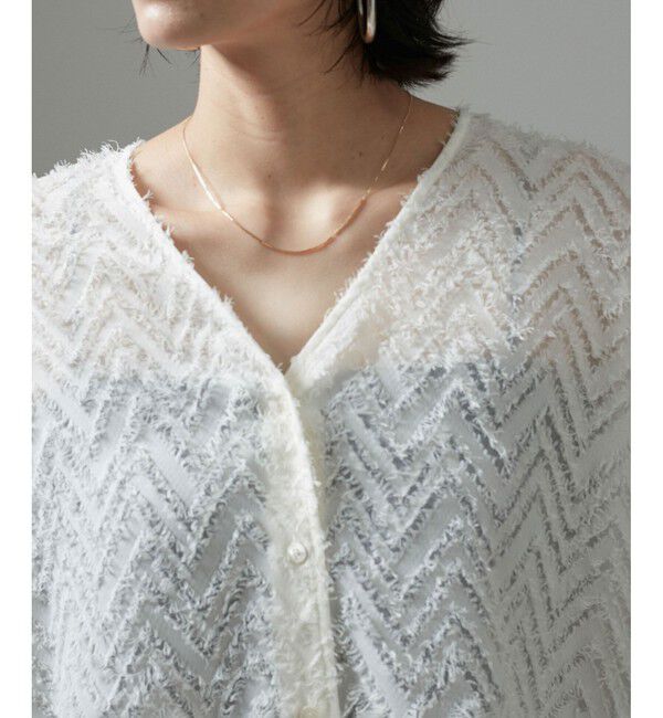 SALON adam et rope'「モンターニュジャガードVネックシャツ / シアーブラウス」|シャツ・ブラウス|