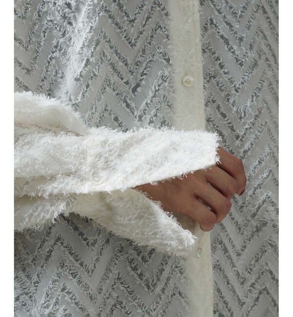 SALON adam et rope'「モンターニュジャガードVネックシャツ / シアーブラウス」|シャツ・ブラウス|