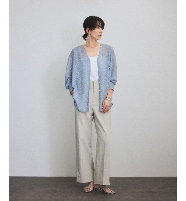 SALON adam et rope'「モンターニュジャガードVネックシャツ / シアーブラウス」|シャツ・ブラウス|