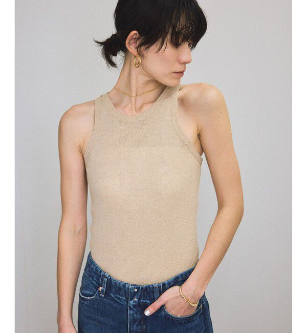 SALON adam et rope'「ハイツイストコットンアメリカンスリーブタンクトップ」|タンクトップ|