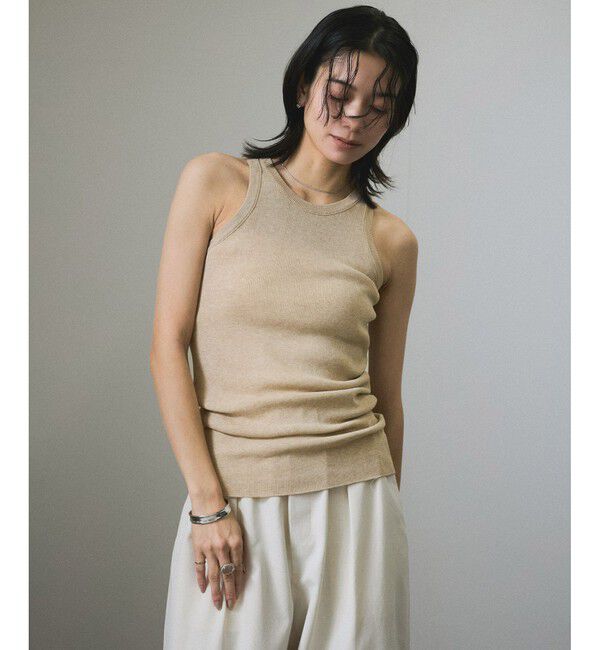 SALON adam et rope'「ハイツイストコットンアメリカンスリーブタンクトップ」|タンクトップ|