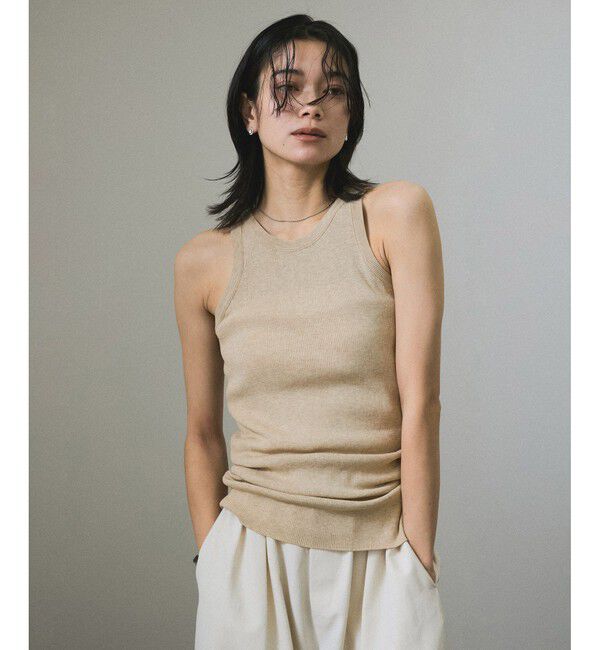 SALON adam et rope'「ハイツイストコットンアメリカンスリーブタンクトップ」|タンクトップ|ベージュ(27)