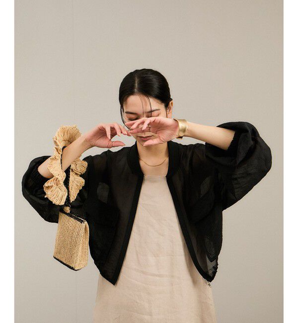 SALON adam et rope'「[25SS]シアークロップドブルゾン 3 / シアーカーディガン」|ブルゾン・スタジャン|