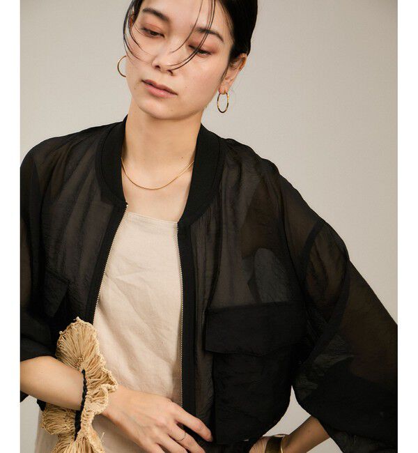 SALON adam et rope'「[25SS]シアークロップドブルゾン 3 / シアーカーディガン」|ブルゾン・スタジャン|