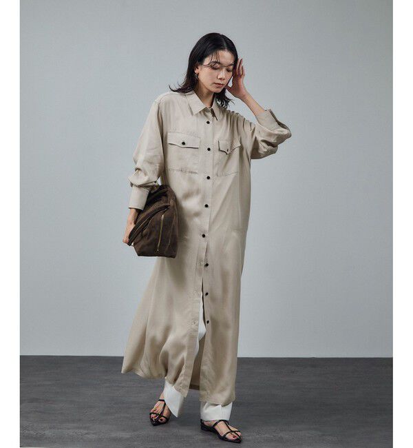 SALON adam et rope'「セルロースウォッシャブルシャツワンピース」|ワンピース|