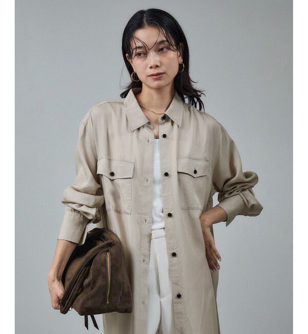 SALON adam et rope'「セルロースウォッシャブルシャツワンピース」|ワンピース|