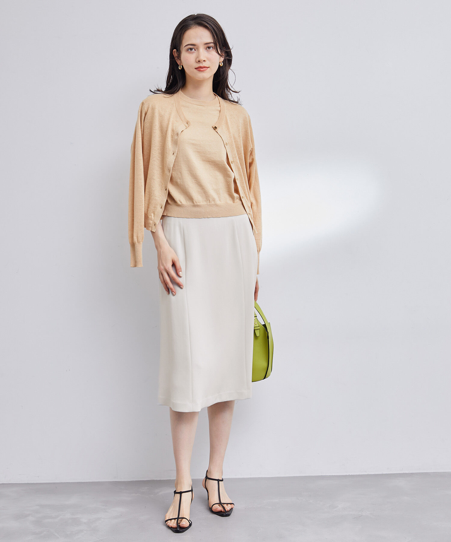 ROPE「アセテートダブルクロス セミフレアスカート/セレモニー・セットアップ対応」|スカート|