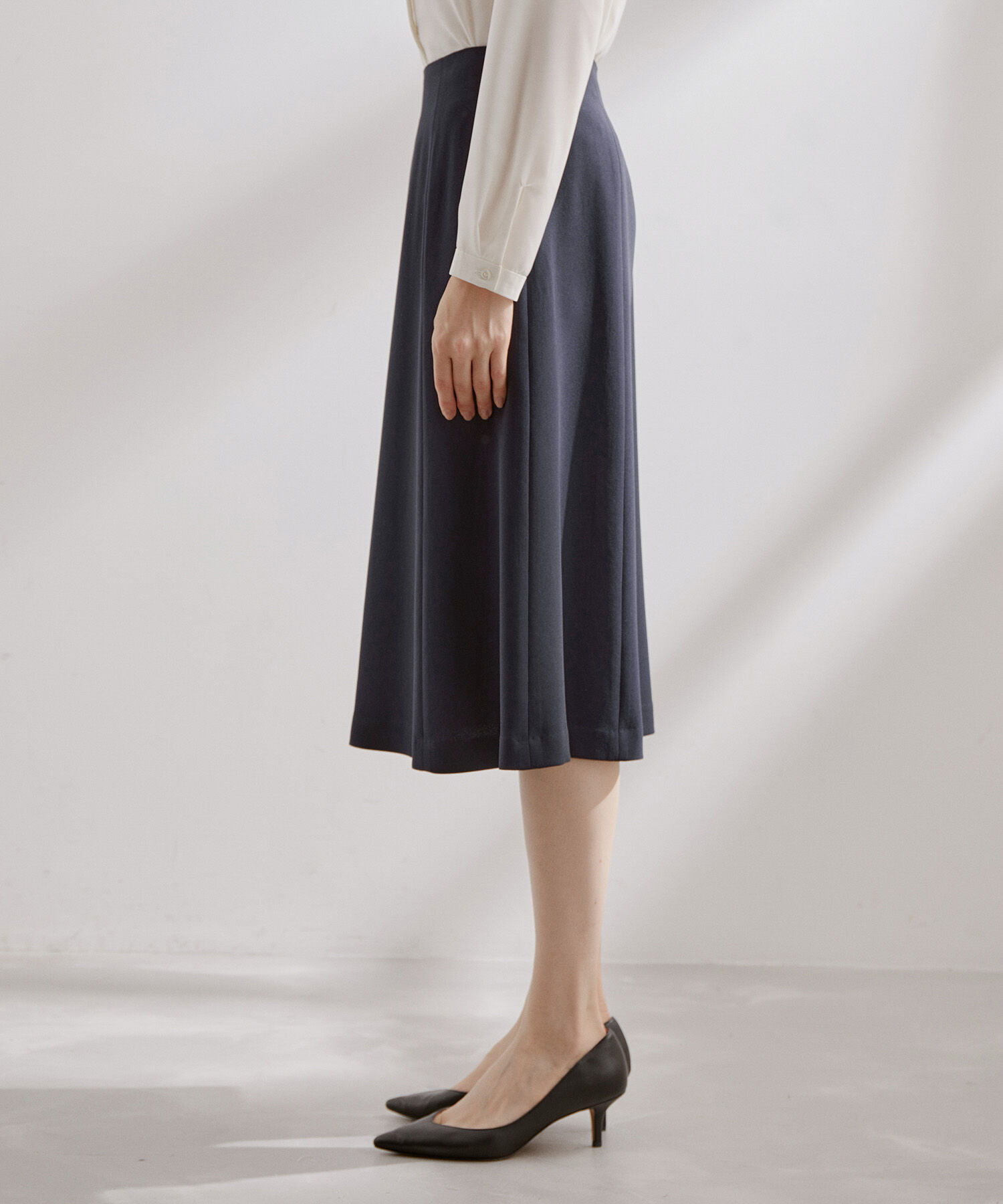 ROPE「アセテートダブルクロス セミフレアスカート/セレモニー・セットアップ対応」|スカート|