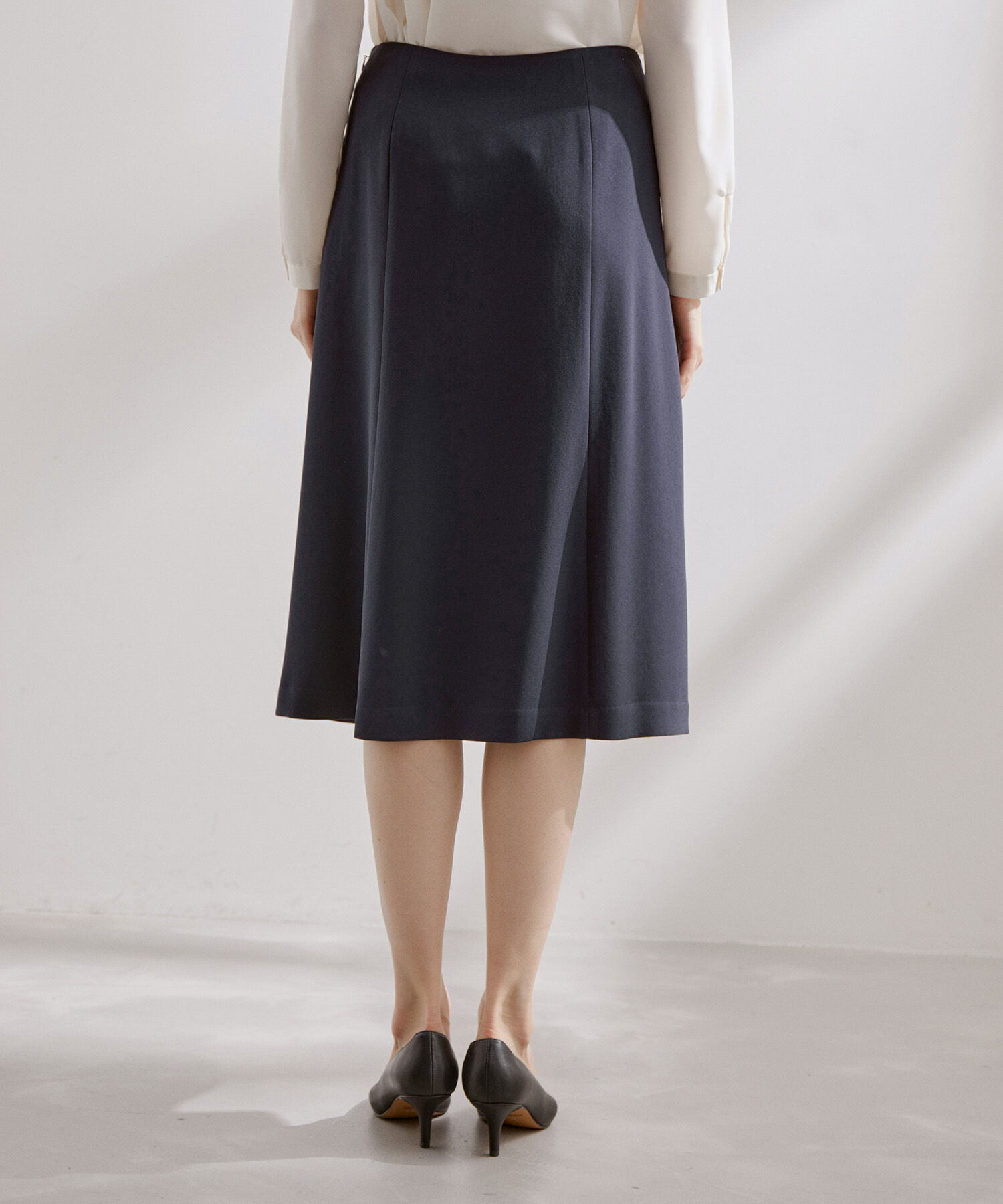 ROPE「アセテートダブルクロス セミフレアスカート/セレモニー・セットアップ対応」|スカート|
