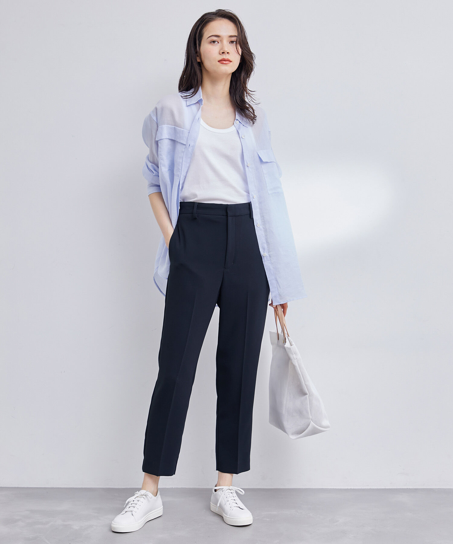 ROPE「【洗える】アセテートダブルクロス サイドアジャストテーパードパンツ/セレモニー・セットアップ対応」|その他|