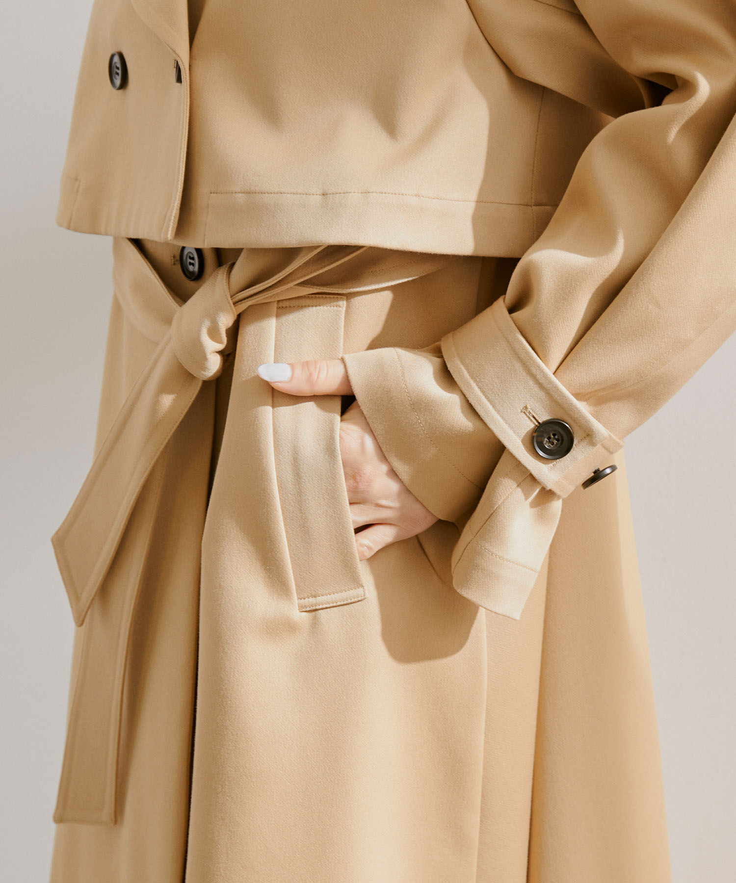 ROPE「3WAYダブルクロストレンチコート/ショートトレンチ・ロングジレ・トレンチ」|トレンチコート|