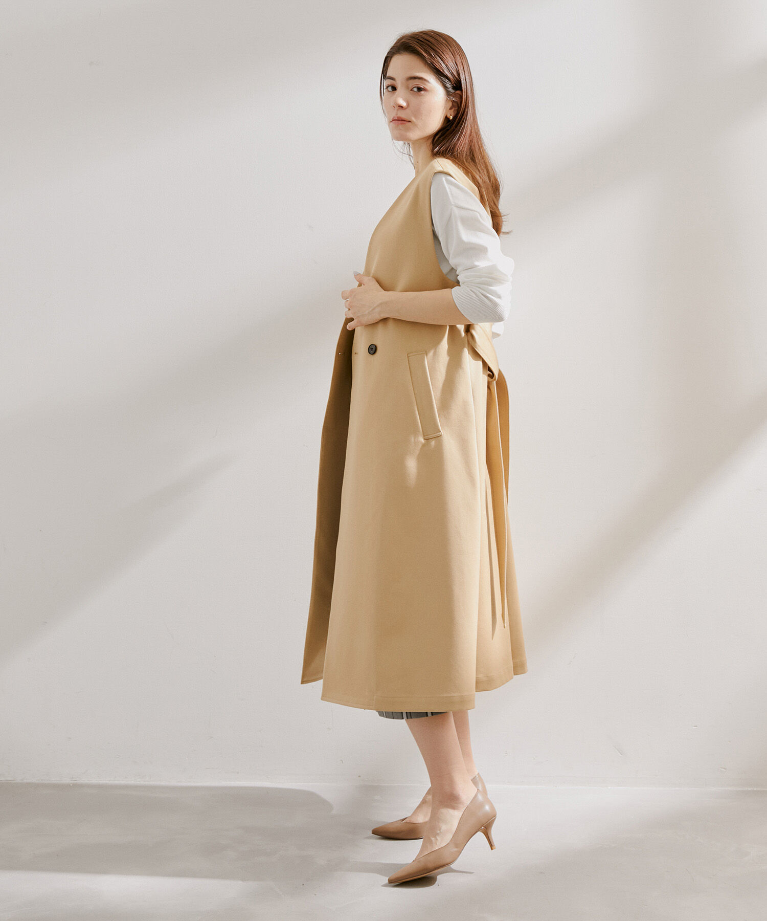 ROPE「3WAYダブルクロストレンチコート/ショートトレンチ・ロングジレ・トレンチ」|トレンチコート|