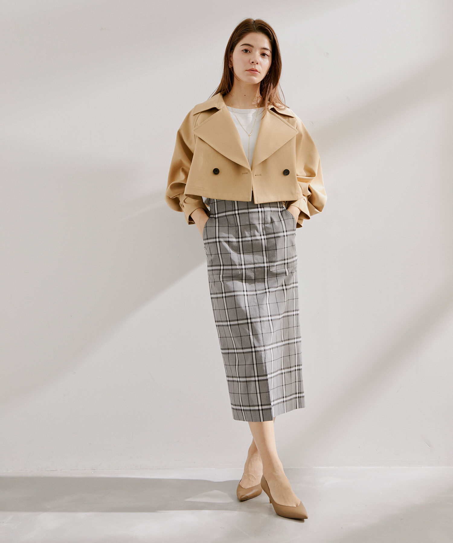 ROPE「3WAYダブルクロストレンチコート/ショートトレンチ・ロングジレ・トレンチ」|トレンチコート|