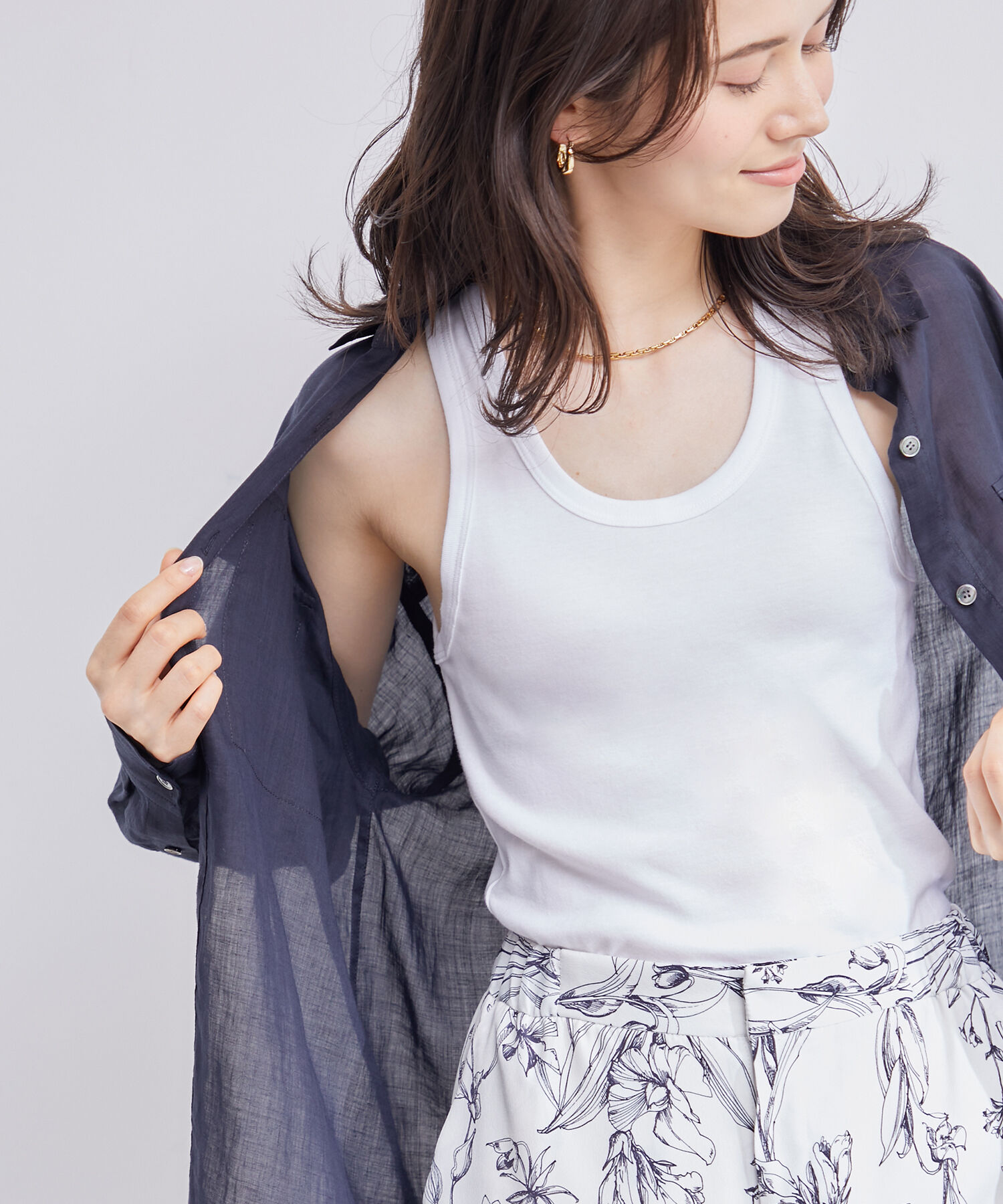 ROPE「【PETIT BATEAU（プチバトー）&times;ROPE'】タンクトップ」|タンクトップ|ホワイト(10)