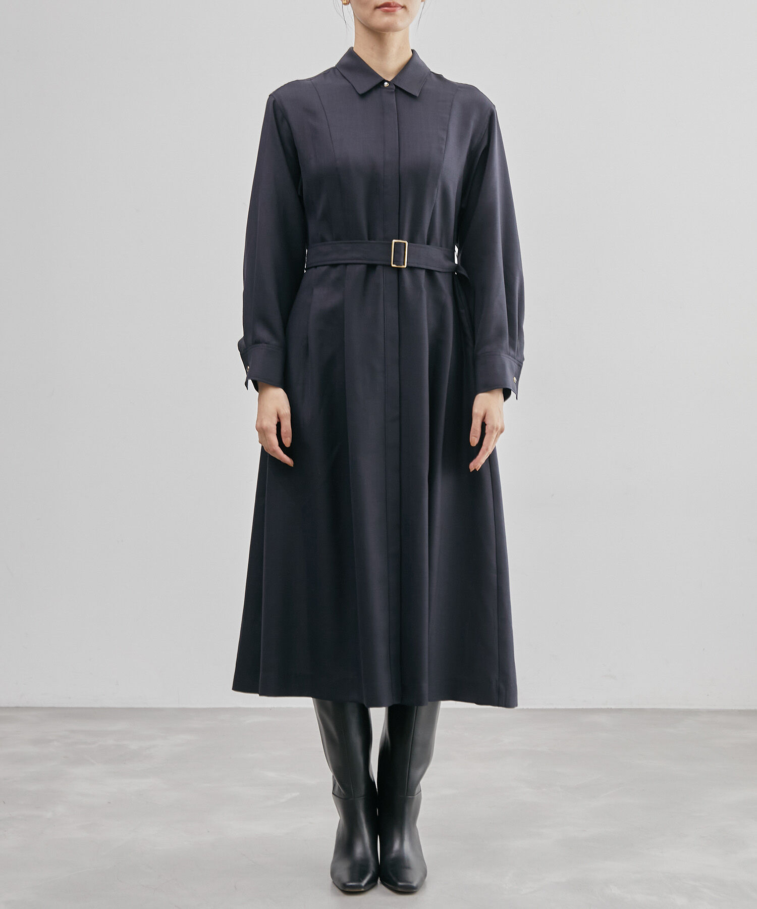 ROPE「ウールビエラウエストタックシャツワンピース」|ワンピース|