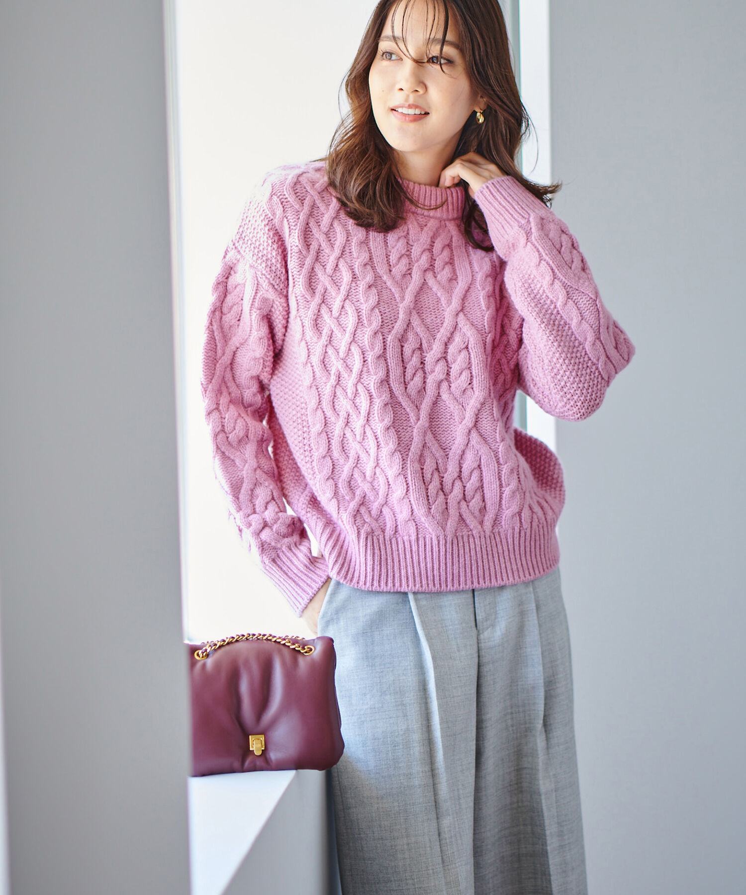 ROPE「タスマニアウールケーブルニット」|ニット・セーター|