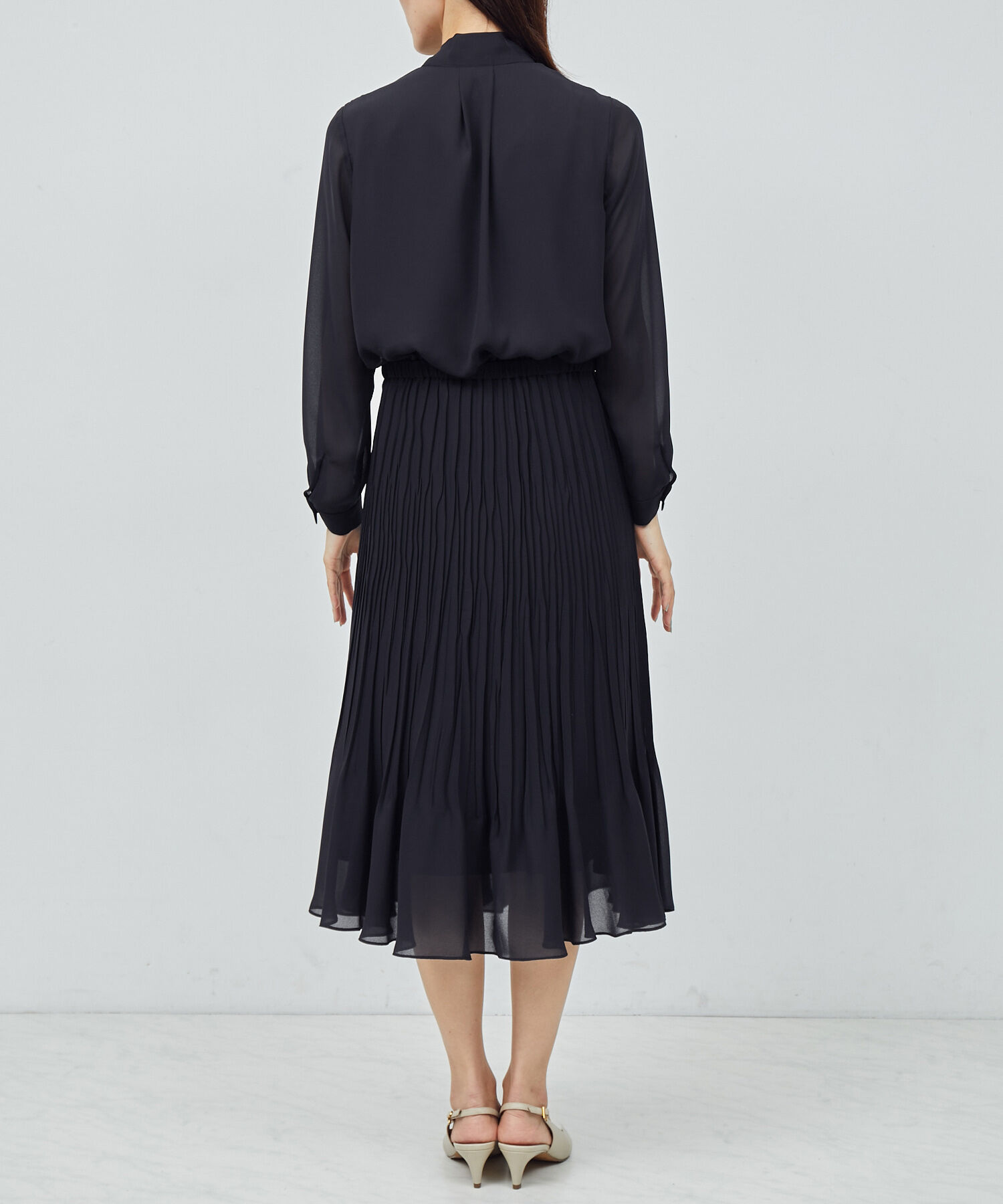 ROPE「【セレモニー対応】ジョーゼット シフォンプリーツワンピース」|ワンピース|
