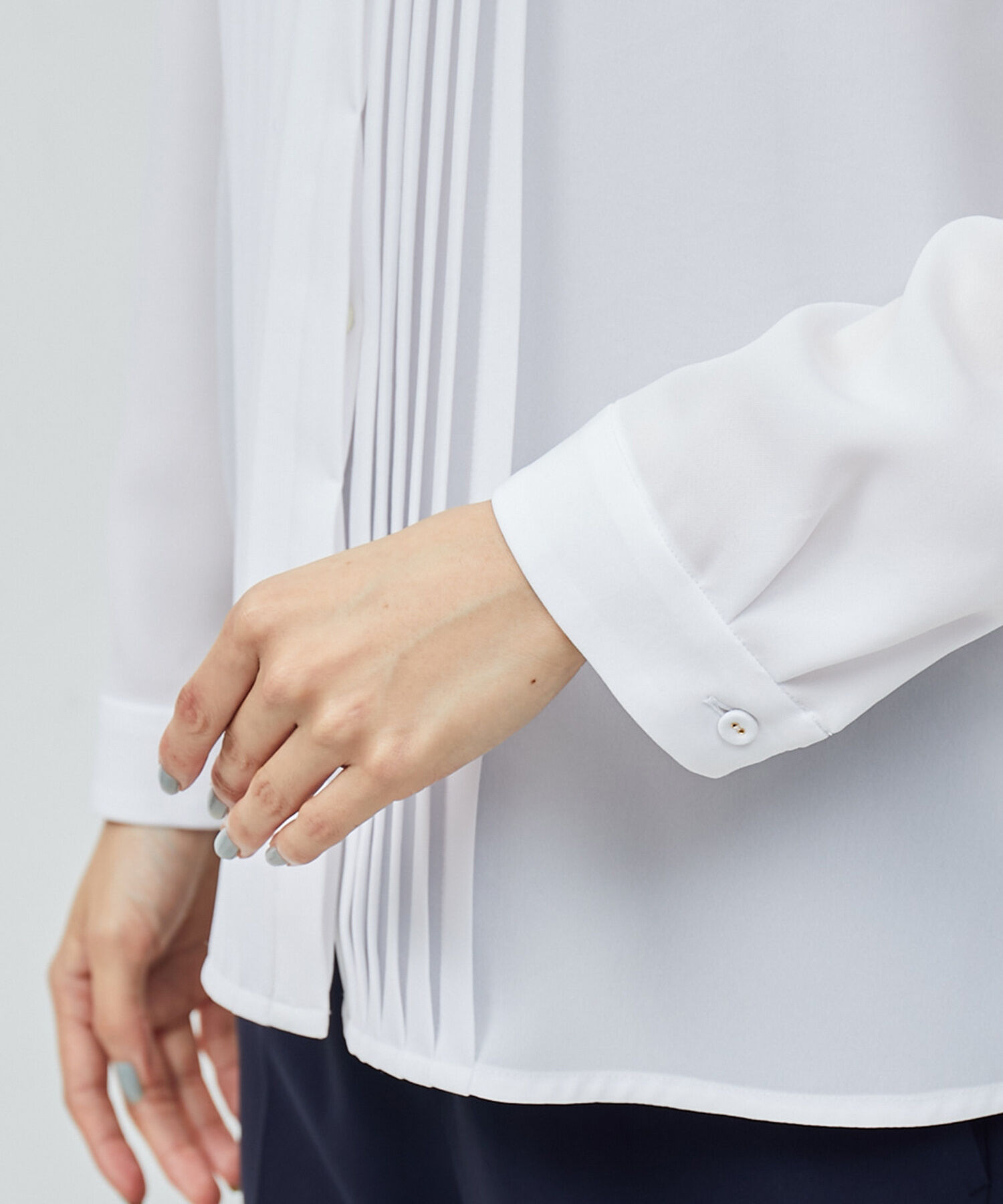 ROPE「トリアセテート フロントタックブラウス【セレモニー/通勤対応】【洗える】」|シャツ・ブラウス|