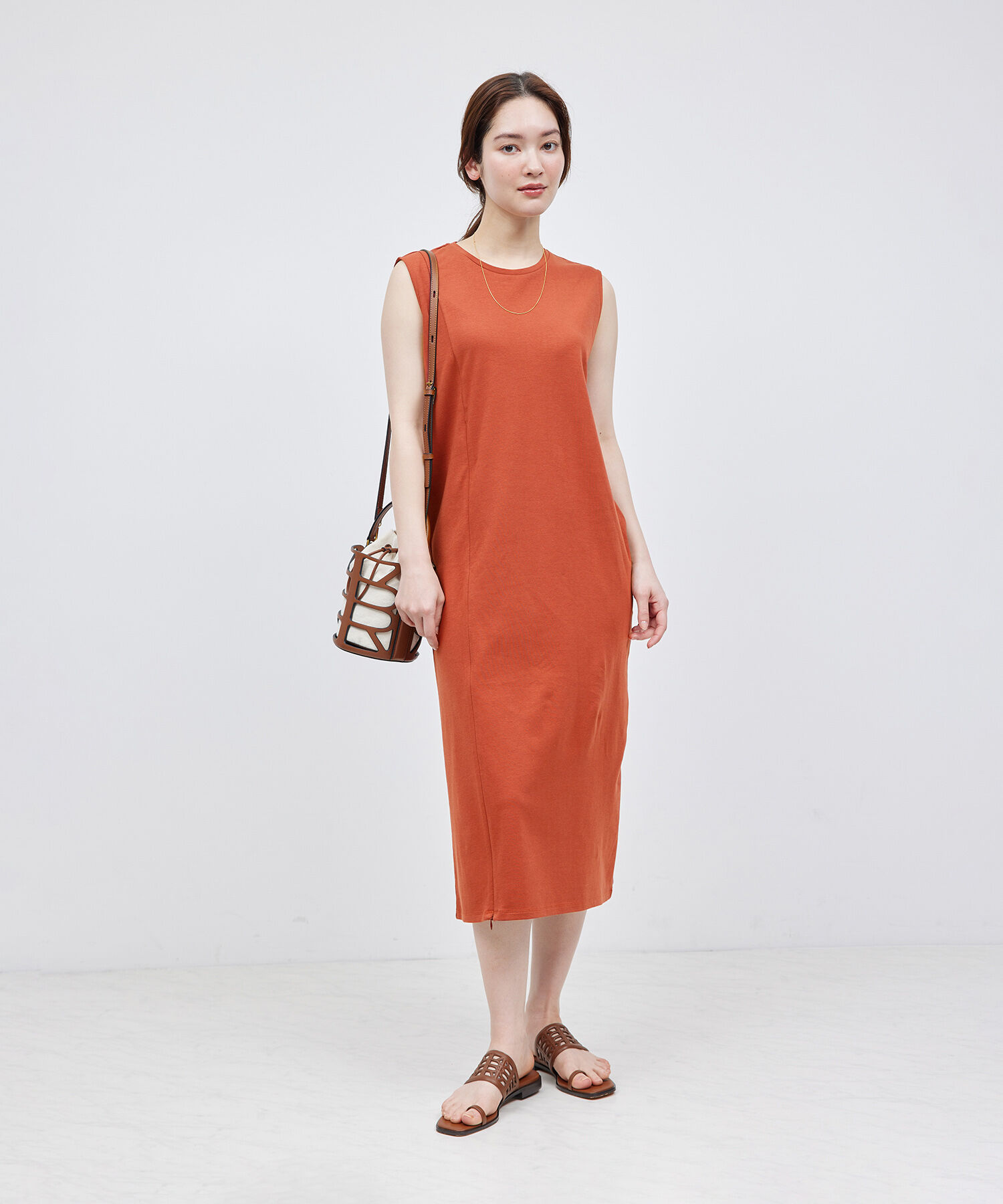 ROPE「【洗える】2WAYレイヤードポンチワンピース【メディア掲載】」|ワンピース|