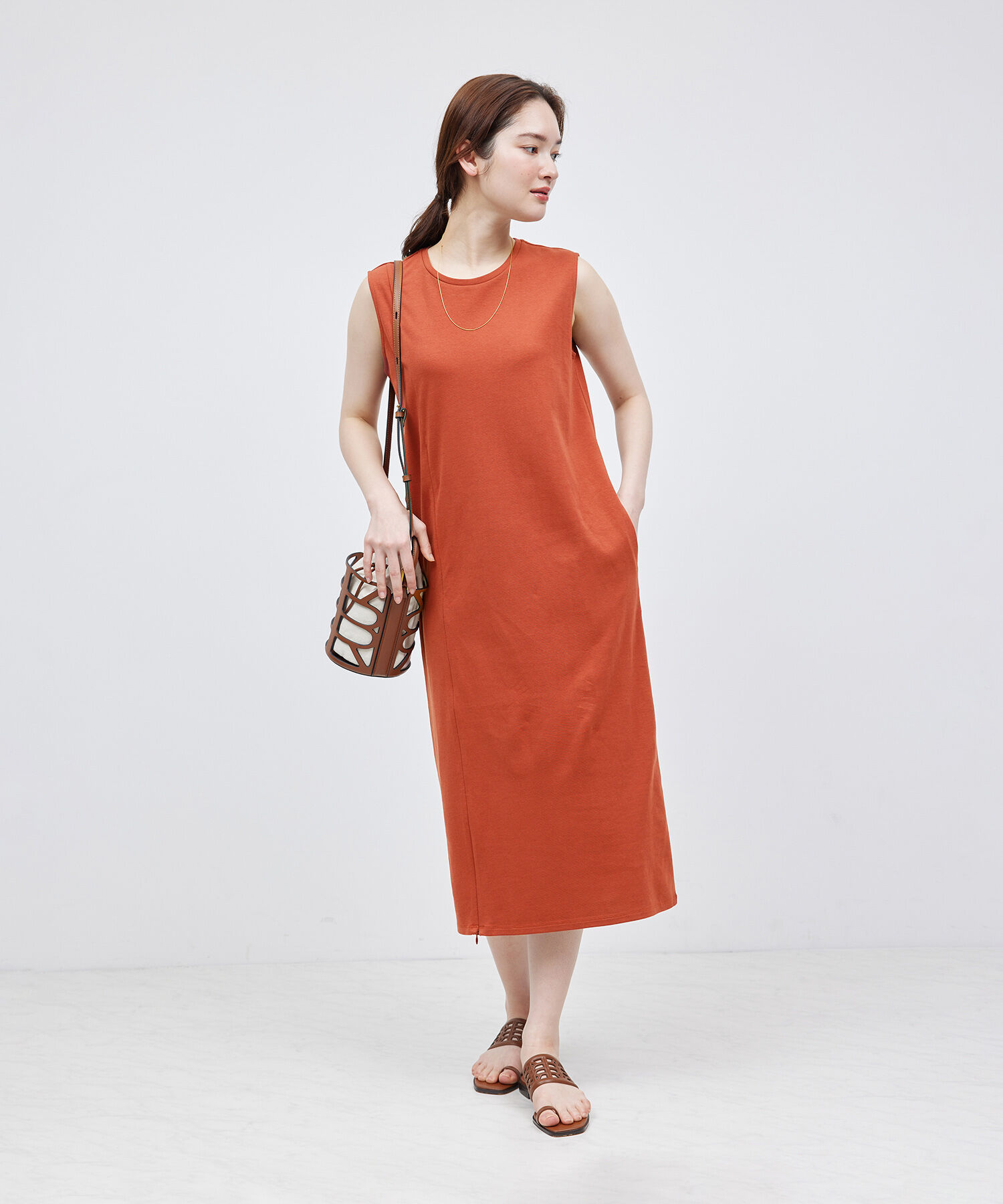 ROPE「【洗える】2WAYレイヤードポンチワンピース【メディア掲載】」|ワンピース|