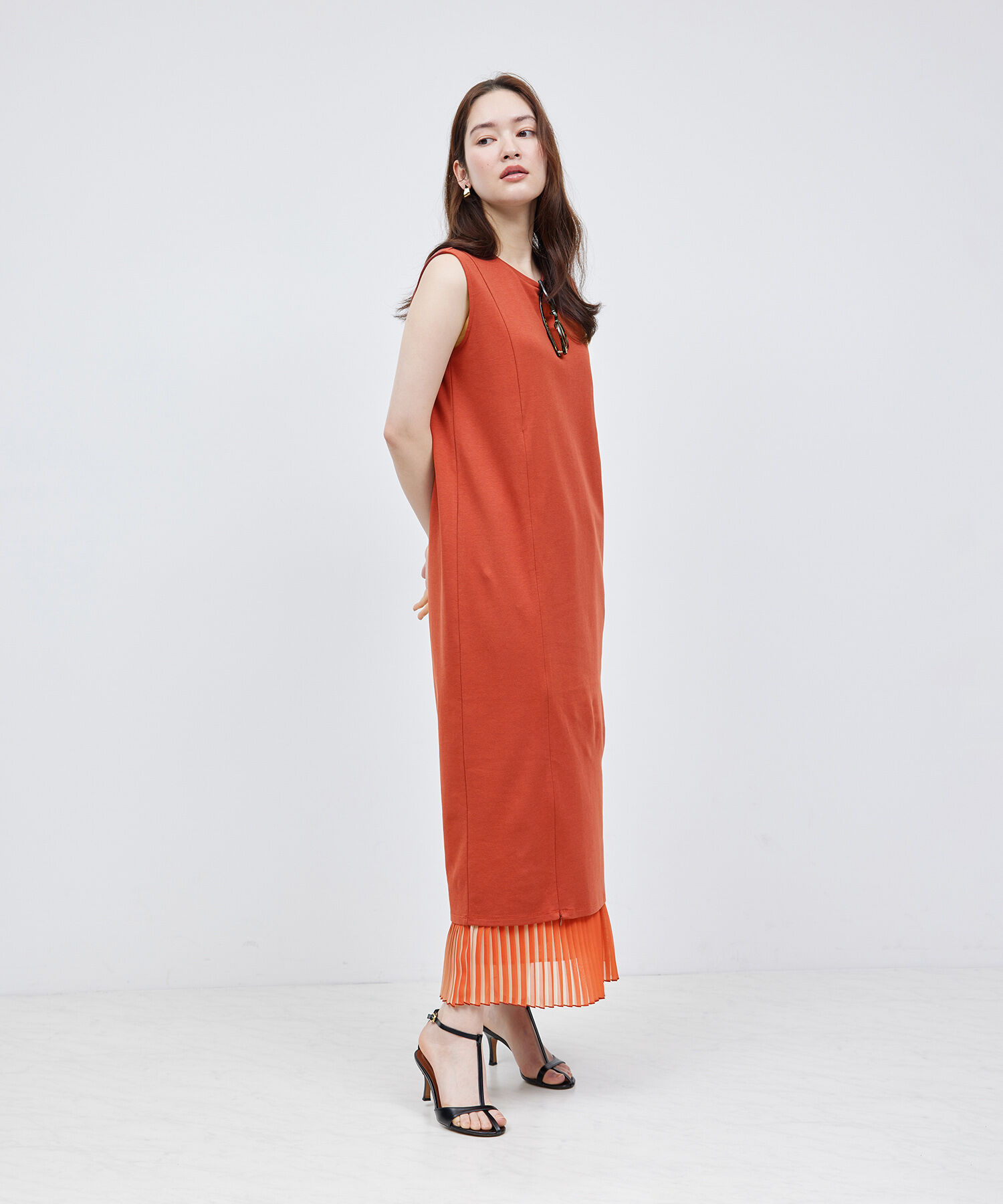 ROPE「【洗える】2WAYレイヤードポンチワンピース【メディア掲載】」|ワンピース|