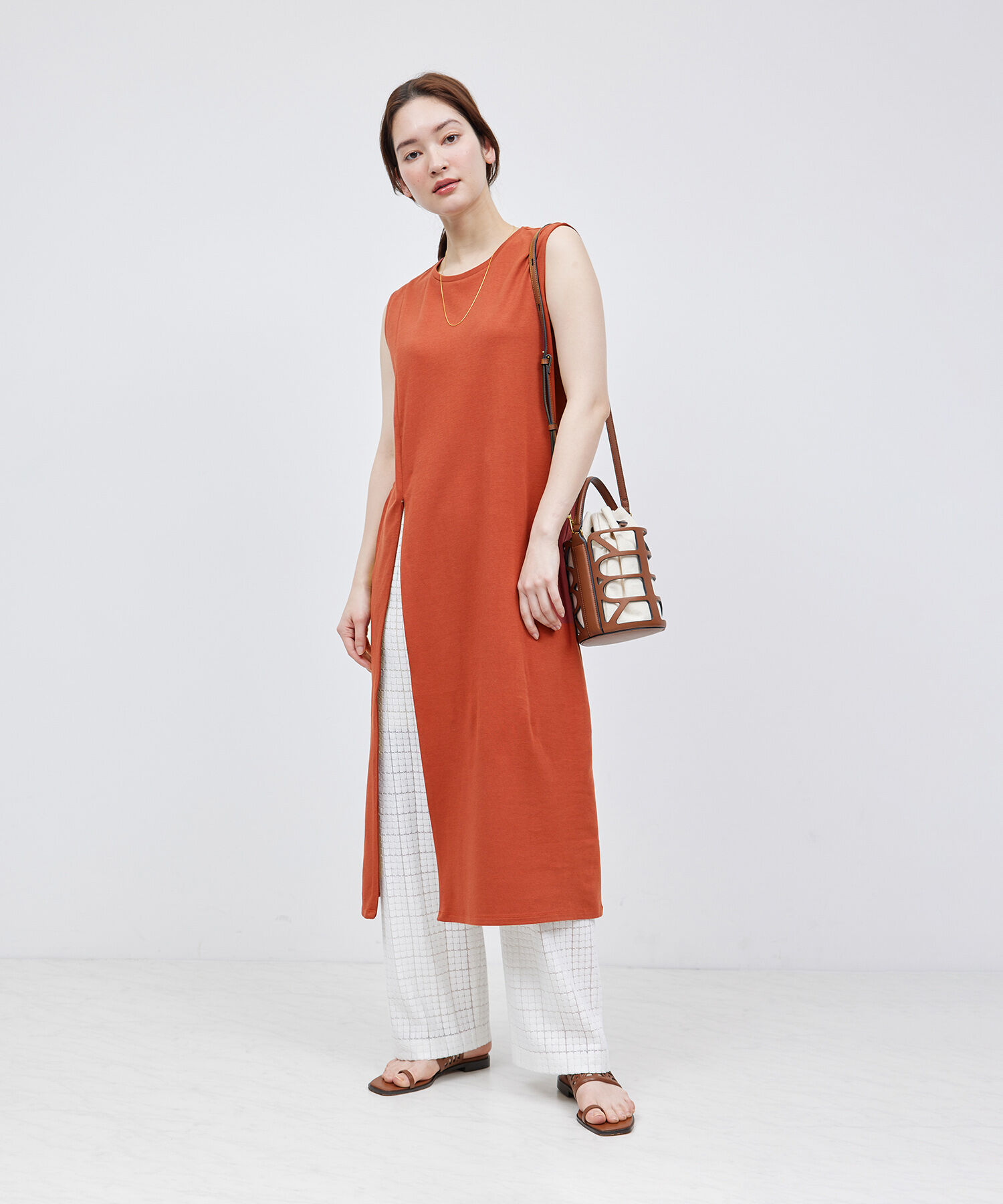 ROPE「【洗える】2WAYレイヤードポンチワンピース【メディア掲載】」|ワンピース|